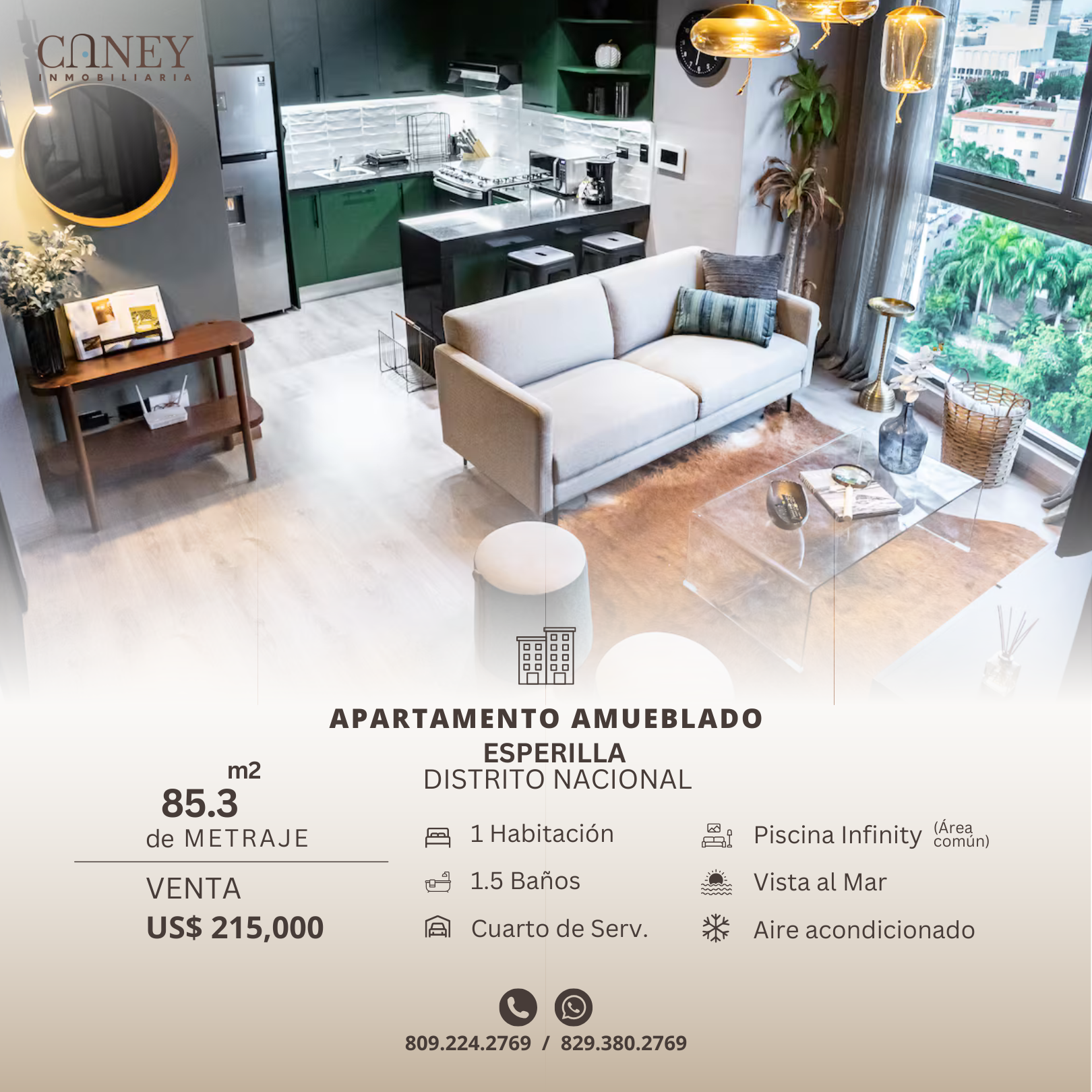 Apartamento Amueblado en La Esperilla con Vista al Mar